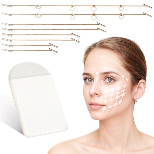 Lnngub 60 Stück Face Lifting Tape mit 8 Stück Seil Set, Transparentes Unsichtbare Face Lifting Aufkleber V-Form Gesicht Lift Tape Make-up Face Lifting Werkzeuge für Gesicht, Augen, Hals von Lnngub