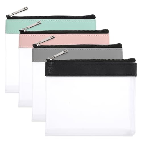 Lnngub Kleine transparente Make-up-Tasche, Mini-Make-up-Tasche für Geldbörse, tragbare Mini-Reißverschlusstasche, kleine Reißverschlusstasche für Geldbörse, Lippenstift, Münzen, Schlüssel, Karten von Lnngub