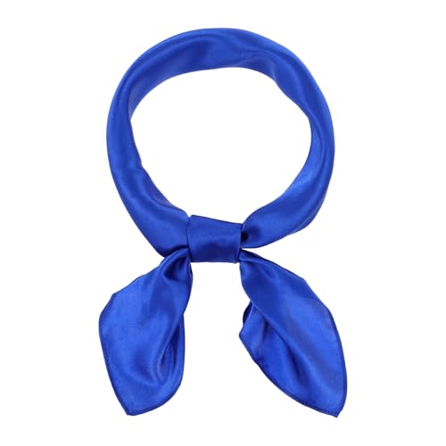Lnngub Seidentuch für Damen, 60 x 60 cm Damen Quadratischer Schal Chiffon Schals Kopftuch Blauer Vintage Halstuch Taschentuch Seidensatinimitat Schal für Damen und Mädchen (1 Stück) von Lnngub
