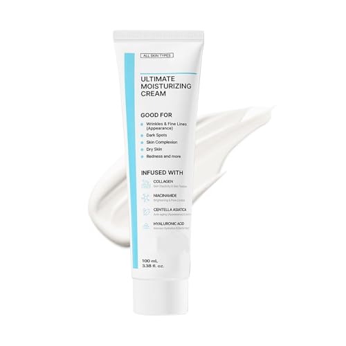 Hyaluronic Acid Face Cream, Skin Care Face Moisturising Cream for Women, Face Care for Rough and Very Dry Skin,Face Care Cream with Anti-Ageing for Dry, Dull Skin von Lnwaci