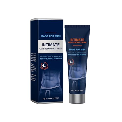 Intim-Enthaarungscreme Für Männer, Sanfte Haarentfernung, Haarentfernung Für Körper & Beine, Entfernung Hartnäckiger, Grober Haare 100 ml Hair Soothee Cream von Lnwaci