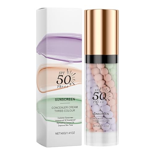 Three Colours Concealer Primer Makeup, Primer Makeup Base Colour Corrector Spf 50, Face Isolation Cream, Even Skin Tone, Brightening Moisturising von Lnwaci