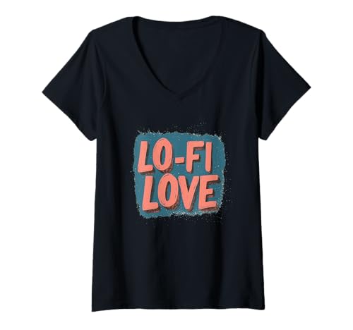 Damen Lo Fi Love Motto für Mann und Frau T-Shirt mit V-Ausschnitt Damen Lo Fi Love Motto für Mann und Frau T-Shirt mit V-Ausschnitt von Lo-Fi Outfit