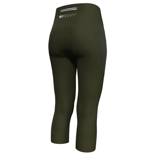 Lo.gas Fahrradhose Damen Gepolstert 3/4 Radlerhose High Waist Radhose Polster Elastische Radlershorts Mit Tasche XS Pitch Grün Lo.gas Fahrradhose Damen Gepolstert 3/4 Radlerhose High Waist Radhose Polster Elastische Radlershorts Mit Tasche XS Pitch Grün von Lo.gas