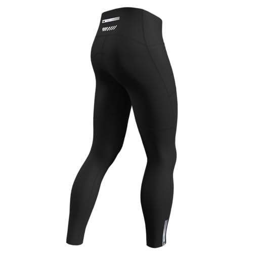 Lo.gas Herren Radlerhosen 4D gepolsterte Straßenfahrrad Outdoor Radfahren Leggings mit Taschen Schwarz,M von Lo.gas