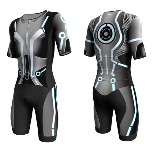 Lo.gas Herren Trisuit Kurzarm Triathlonanzug für Ironman-Rennen und Triathlon-Wettkämpfe - Hochwertiger Triathlon-Anzug für Herren,Blau XL von Lo.gas