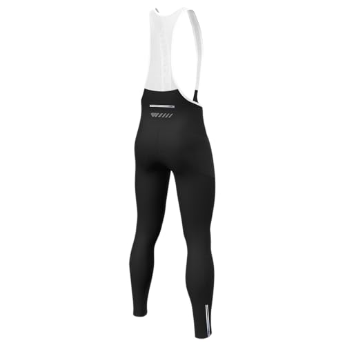 Lo.gas Radhose Lang Herren Gepolstert Mit TräGer Fahrradhose Radlerhose Winter Elastizität Winddicht Atmungsaktiv Schnell Trocknend Fahrrad Trägerhose mit Taschen-SchwarzXX-Large von Lo.gas