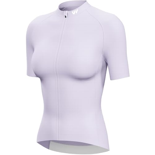 Lo.gas Radtrikot Damen Kurzarm,Fahrradtrikot Rennrad Trikot Atmungsaktiv Frauen Fahrrad Shirt Sommer Fahrradjacke Radfahren Top Mit 3 Taschen L Lila von Lo.gas