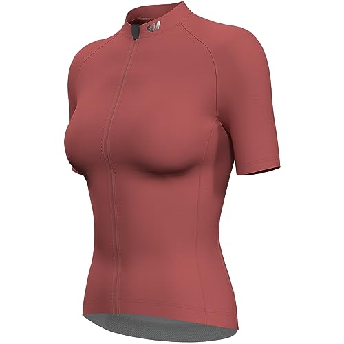 Lo.gas Radtrikot Damen Kurzarm,Fahrradtrikot Rennrad Trikot Atmungsaktiv Frauen Fahrrad Shirt Sommer Fahrradjacke Radfahren Top Mit 3 Taschen L korallenrosa von Lo.gas