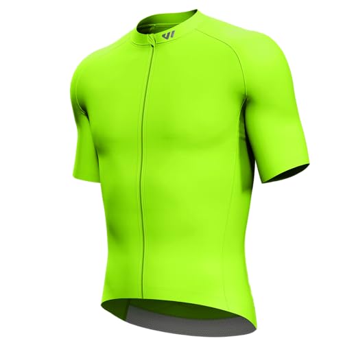 Lo.gas Radtrikot Herren Kurzarm, Rennrad Trikot Durchgehender Reißverschluss mit 3 Taschen, Grün, L von Lo.gas