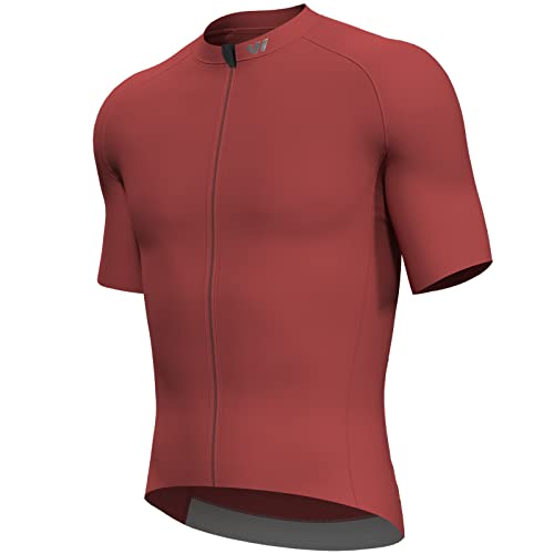 Lo.gas Radtrikot Herren Kurzarm, Rennrad Trikot Durchgehender Reißverschluss mit 3 Taschen, Rot, L von Lo.gas