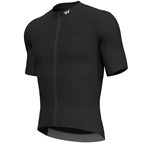 Lo.gas Radtrikot Herren Kurzarm, Rennrad Trikot Durchgehender Reißverschluss mit 3 Taschen, Schwarz, S von Lo.gas