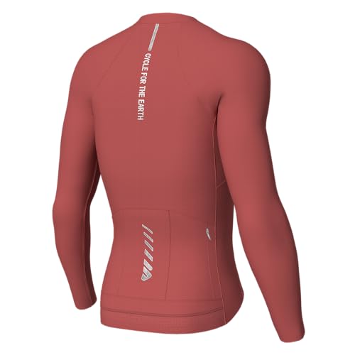 Lo.gas Radtrikot Herren Langarm, Rennrad Trikot Durchgehender Reißverschluss mit 3 Taschen, Rot, XXL von Lo.gas