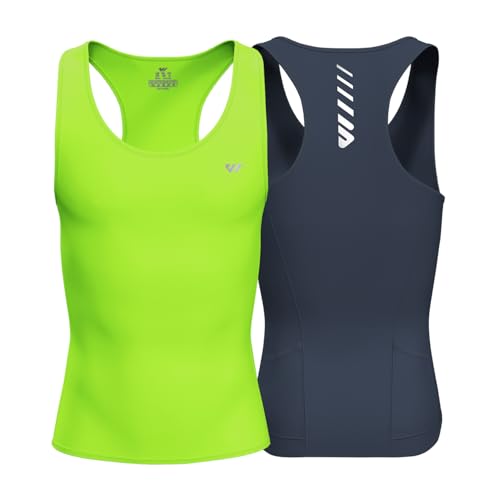 Lo.gas Radtrikot Herren Ärmellos Rennrad Trikot – Angenehm kühlend leicht Fahrradtrikot mit Taschen Ideal für Fitness, Alltag – 2er Pack Grün+Graublau XL von Lo.gas