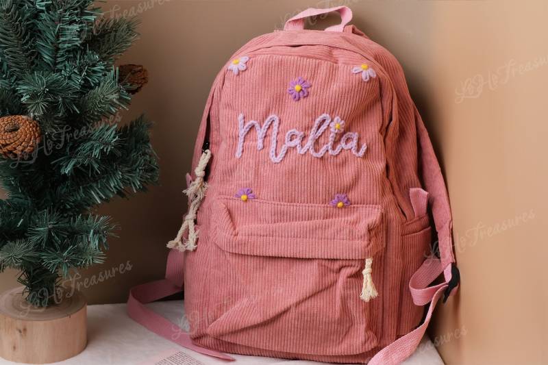 Handgemachter Cord Rucksack Personalisierte Bestickte Schultasche Für Kinder Und Kleinkinder von LoHoTreasures