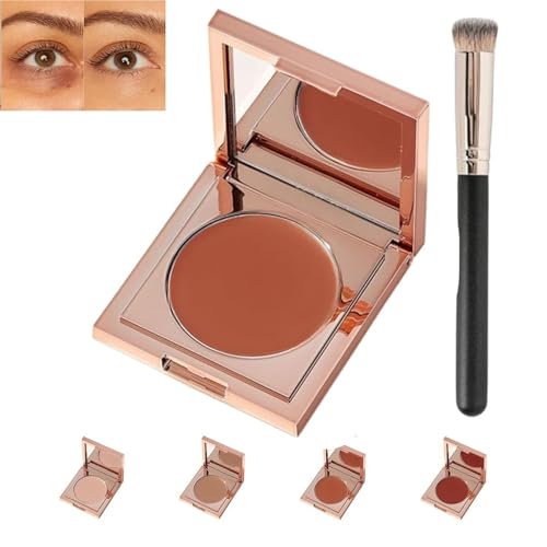 Farbiger Ton-Unteraugenkorrektor, Farbkorrektor for Augenringe, Kaschieren und Aufhellen von Augenringen, feuchtigkeitsspendender Concealer for Frauen unter den Augen, mit Pinsel(Orange) von LOKORI