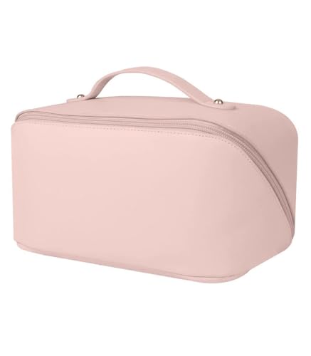 Multifunktionale Reise-Kosmetiktasche für Damen und Mädchen, wasserdichte Make-up-Organizer-Tasche aus Pu-Leder, Große Reise-Kulturtasche, Tragbarer Kosmetik-Organizer,D von LoKori