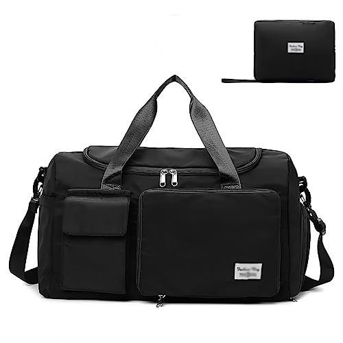 Sport- und Sporttasche für Damen und Herren, Weekender-Handgepäcktasche mit Schuhfach, Faltbare Wasser-Reisetasche, Yoga-Tasche, Handgepäcktasche,A von LoKori