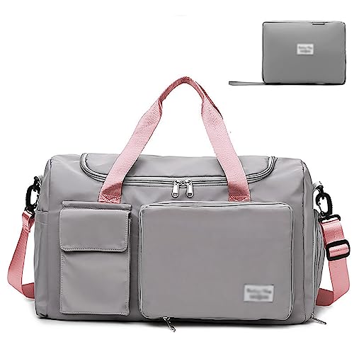 Sport- und Sporttasche für Damen und Herren, Weekender-Handgepäcktasche mit Schuhfach, Faltbare Wasser-Reisetasche, Yoga-Tasche, Handgepäcktasche,F von LoKori