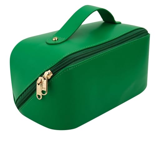 Tragbare Reise-Kosmetiktasche für Damen, Make-up-Taschen-Organizer aus Leder mit Großem Fassungsvermögen, Multifunktionale Aufbewahrungs-Make-up-Tasche, Reiseutensilien,A von LoKori