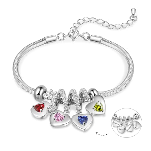 LoLaTide Personalisiertes Armband mit Namen Damen Armband mit Gravur Geschenke für Muttertag Weihnachtsfeiertag Geburtstag (4 Namen) von LoLaTide