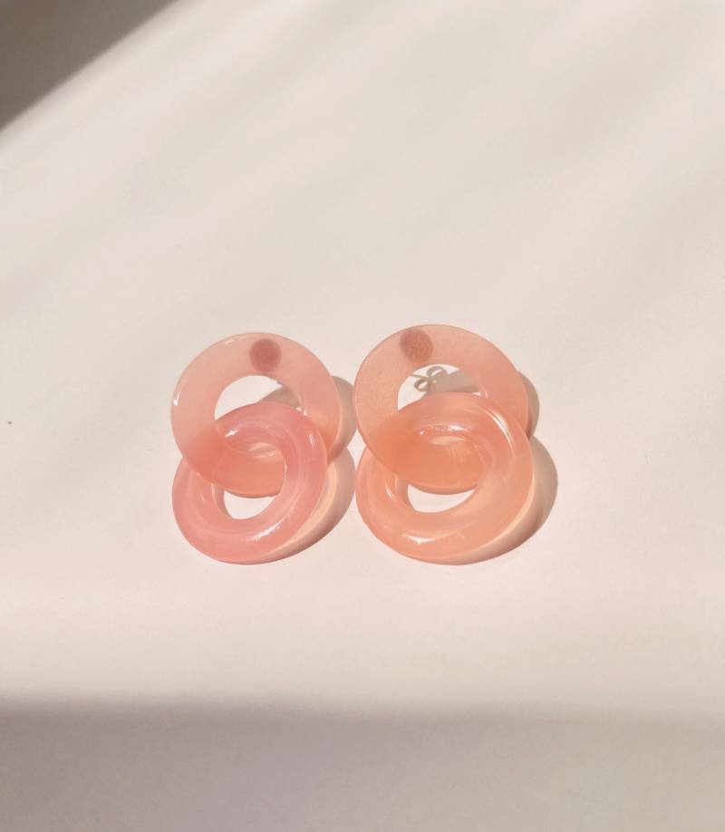 Pink Pomelo Gliederkette Infinity Statement Baumeln | Lichtdurchlässig Hypoallergene Polymer Clay Ohrringe von LoLoAndCloudy