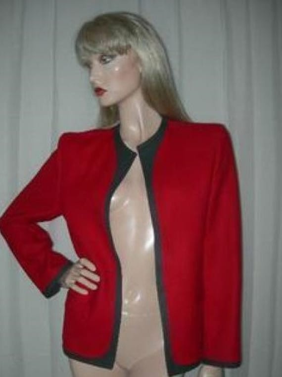 Fab Louis Feraud Wolle Rot Graue Jacke. Größe Medium. Schick von LoPasadoEsPasado