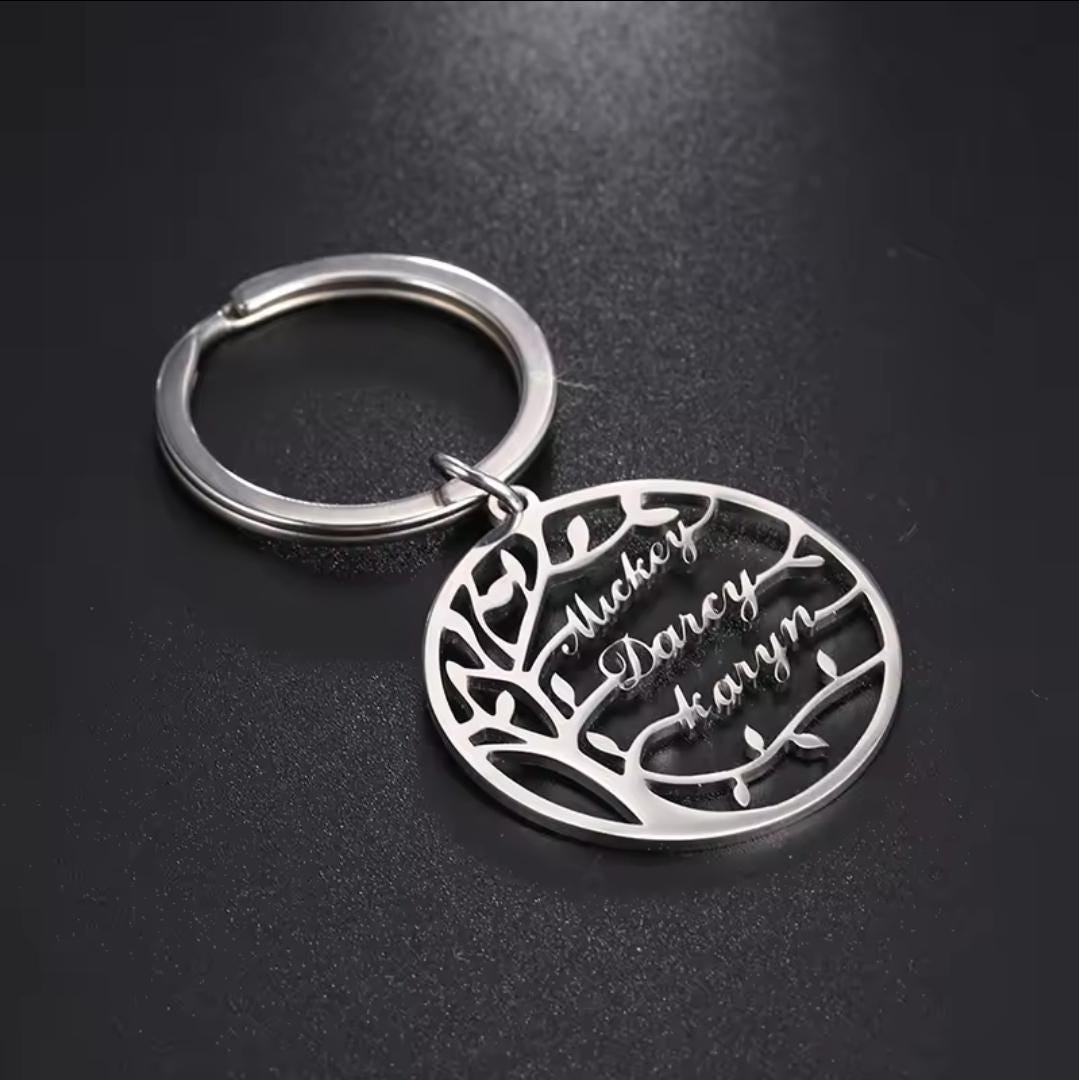 Personalisierter Stammbaum Schlüsselanhänger - Namen Für Mama Papa Oma, Geschenk Mit Den Der Kinder, Edelstahl Familien Personalisierter Stammbaum Schlüsselanhänger - Namen Für Mama Papa Oma, Geschenk Mit Den Der Kinder, Edelstahl Familien von LoaaOfficial