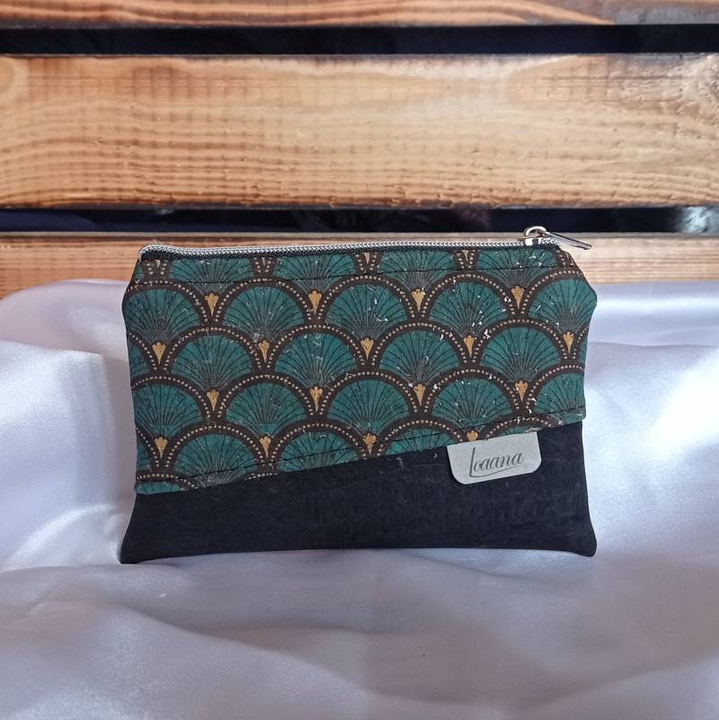 Kork Portemonnaie, Mini-Tasche, Geldbeutel, Schwarz, Grün Kork Portemonnaie, Mini-Tasche, Geldbeutel, Schwarz, Grün von LoaanaShop