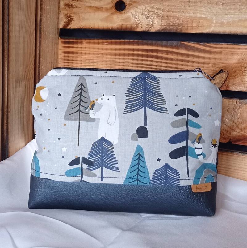 Kosmetiktasche, Kulturtasche, Klein, Eisbär, Baumwolle, Kunstleder Kosmetiktasche, Kulturtasche, Klein, Eisbär, Baumwolle, Kunstleder von LoaanaShop
