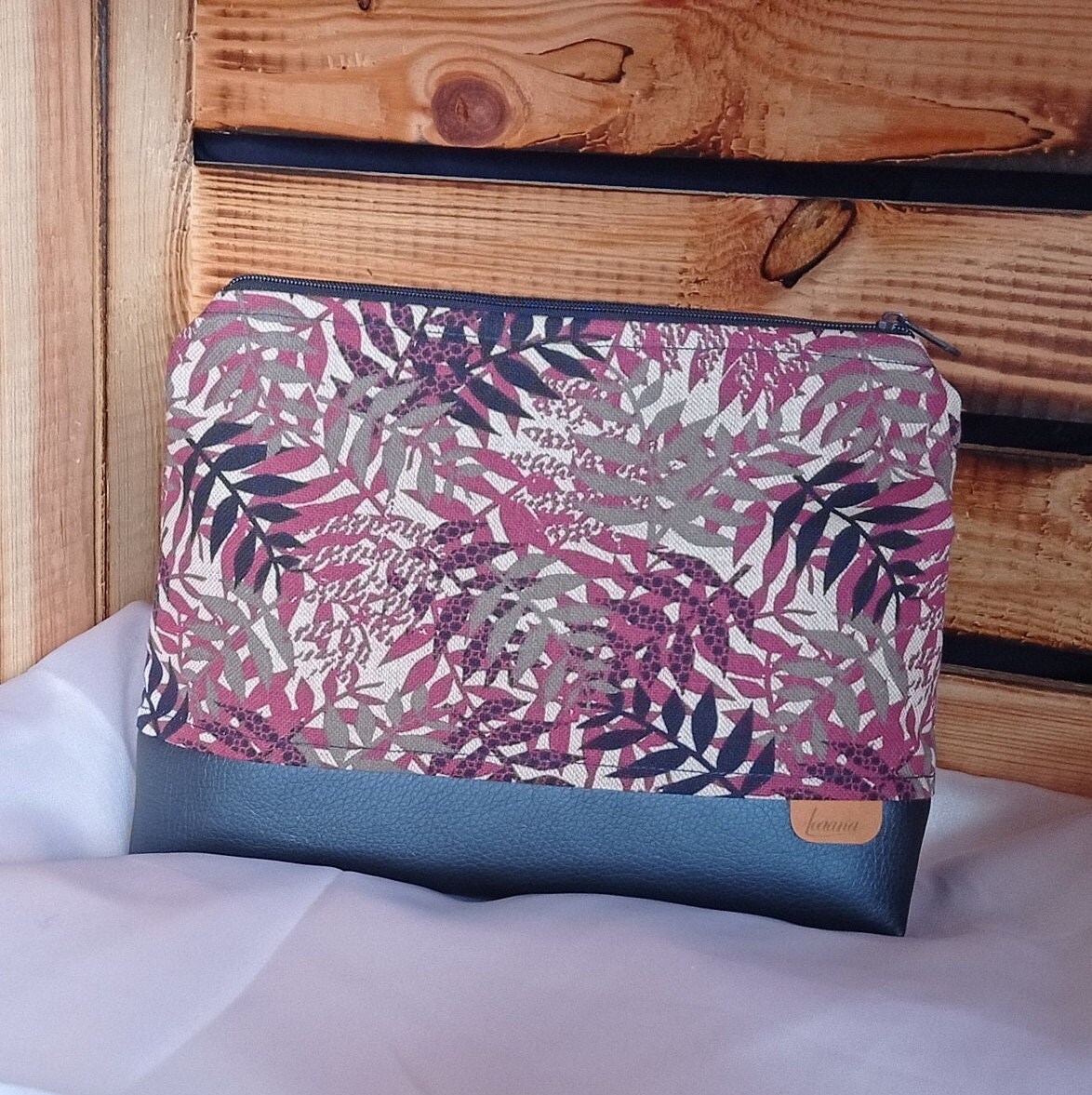 Kulturtasche, Kosmetiktasche, Schminktasche, Canvas, Klein, Blätter Kulturtasche, Kosmetiktasche, Schminktasche, Canvas, Klein, Blätter von LoaanaShop