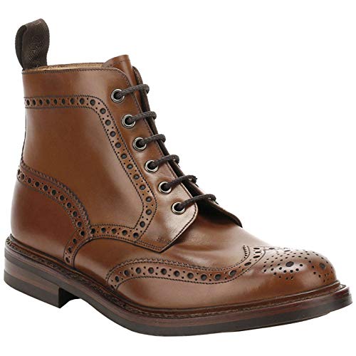 Loake Bedale Leder Stiefel Schuh Boot Rahmengenähte Budapester Dunkel Braun von Loake