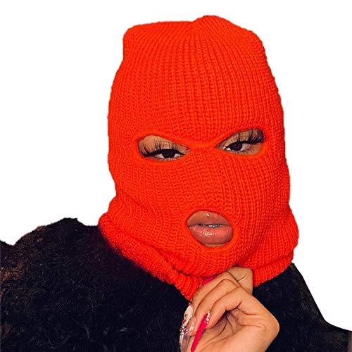 High Fashion Damen Herren Sturmhaube Weiche Erwachsene Balaclava 3-Loch Kopfhaube - Mehrere Farben Orange von Loalirando