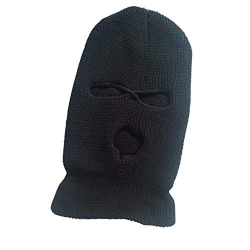 High Fashion Damen Herren Sturmhaube Weiche Erwachsene Balaclava 3-Loch Kopfhaube - Mehrere Farben Schwarz von Loalirando