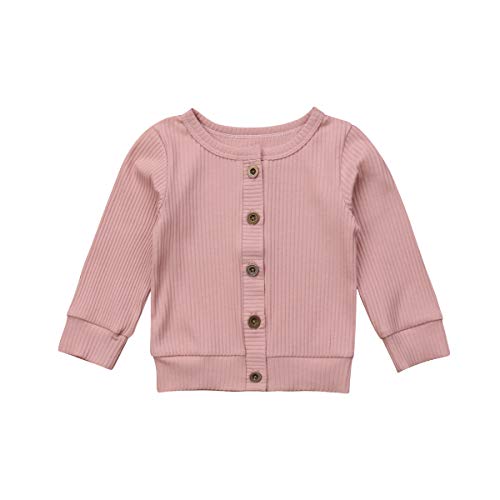 Loalirando Baby Mädchen Strickjacke Frühling Jacke Cardigan mit Knöpfen (0-3 Monate, Rosa) von Loalirando