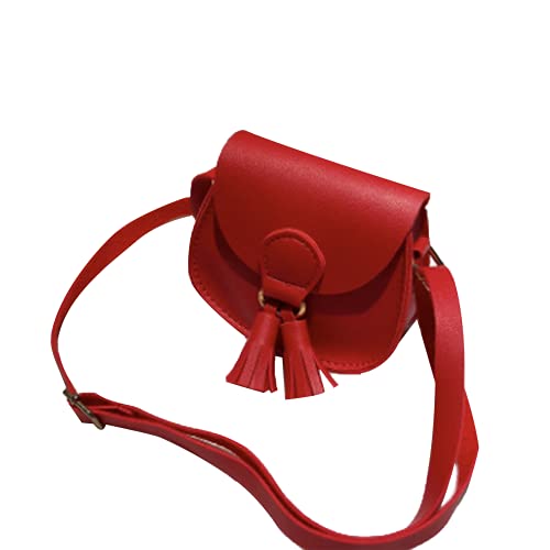 Loalirando Damen PU Leder Schultertasche Kleine Umhängetasche Schultertasche mit Quaste Messenger Crossbody Bag (Rot, OneSize) von Loalirando