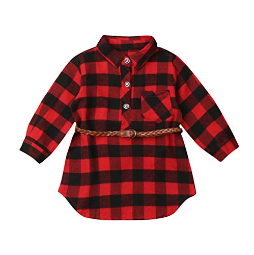 Loalirando Kleinkinder Baby Jungen Mädchen Kariert Hemd Langarmshirt Baumwolle Karohemd Herbst Winter(2-3 Jahre) von Loalirando