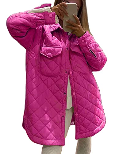 Loalirando Mode Damen Übergangsjacke leichte Jacke Steppjacke mit Gürtel Herbst Winter Teenage Mädchen Streetwear (Rosa, S) von Loalirando