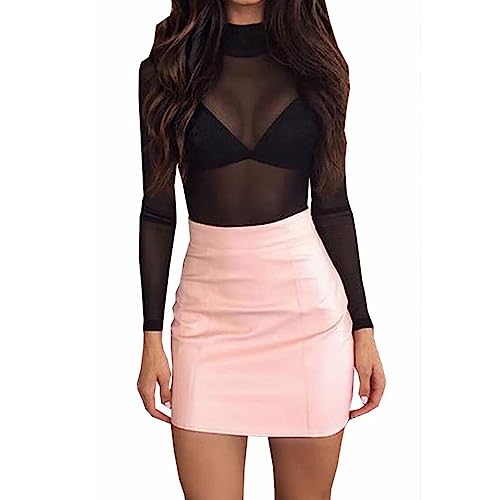 Loralie Crop Top, Damen, Langarm, transparent, Oberteil aus Netzstoff, Fishnet, sexy, Clubwear, Abend, Casual Gr. M, Schwarz 3 von Loalirando