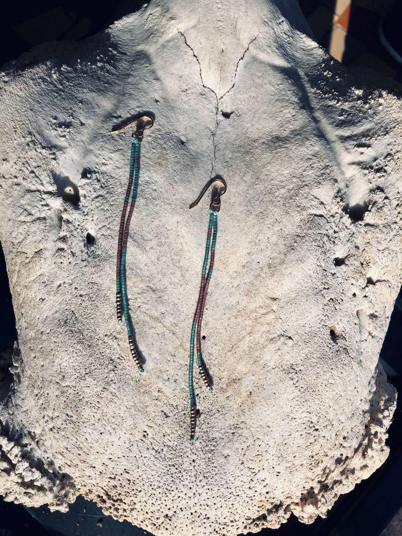 Meerjungfrau Und Bronze Ohrringe Perlen von Loamandtheloom