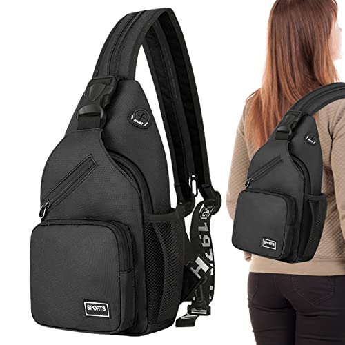 Loandicy Crossbody-Brusttasche - Umhängetasche für unterwegs,Sling Crossbody Rucksack Umhängetasche für Männer Frauen, Sling Bag Rucksack zum Wandern, Wandern, Radfahren, Reisen, Radfahren von Loandicy