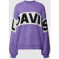 Loavies Strickpullover mit Label Modell 'FREEZING COLD' in Violett, Größe M von Loavies