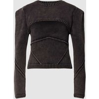 Loavies Strickpullover mit Rundhalsausschnitt Modell 'SECOND GLANCE' in Black, Größe XL von Loavies