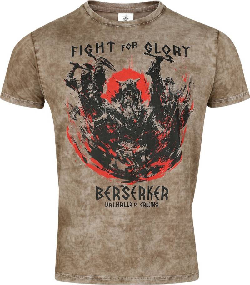 Lobo Negro Fight For Glory T-Shirt braun in XL von Lobo Negro