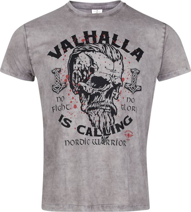 Lobo Negro T-Shirt - Valhalla Is Calling - S bis 4XL - für Männer - Größe XXL - grau meliert von Lobo Negro