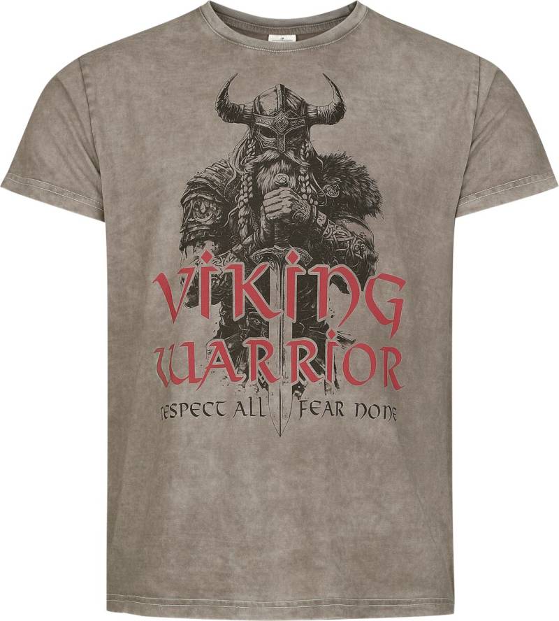 Lobo Negro Viking Warrior T-Shirt grau in XXL von Lobo Negro