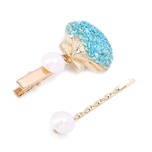 FAUX PEARL SHELL SHAPED HAIR CLIP GIRLS DECORATIVE HAIRPIN GIFT DAILY COSPLAY (Lake Blue) von Loboo Idea