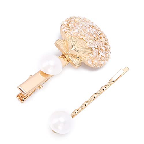 FAUX PEARL SHELL SHAPED HAIR CLIP GIRLS DECORATIVE HAIRPIN GIFT DAILY COSPLAY (White) von Loboo Idea