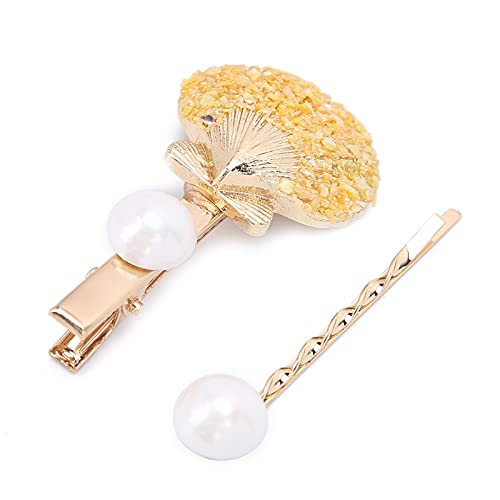 FAUX PEARL SHELL SHAPED HAIR CLIP GIRLS DECORATIVE HAIRPIN GIFT DAILY COSPLAY (Yellow) von Loboo Idea