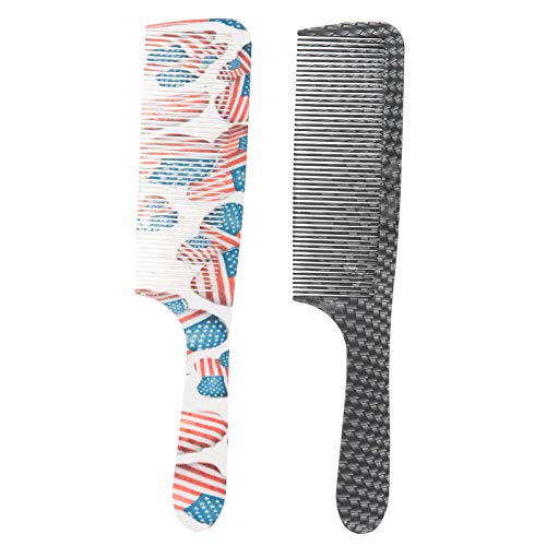 Professional Men Hairdressing Comb Anti‑Static Styling Tool 2pcs Convenient High Density Ergonomic Handle ABS Material von Loboo Idea